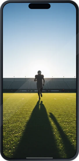 Imagen ilustrativa de fútbol en la pantalla de un teléfono