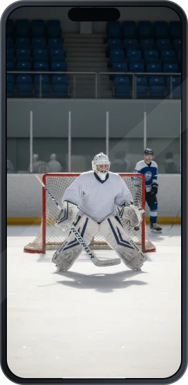 Imagen ilustrativa de hockey sobre hielo en la pantalla de un teléfono