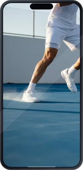Imagen ilustrativa de tenis en la pantalla de un teléfono